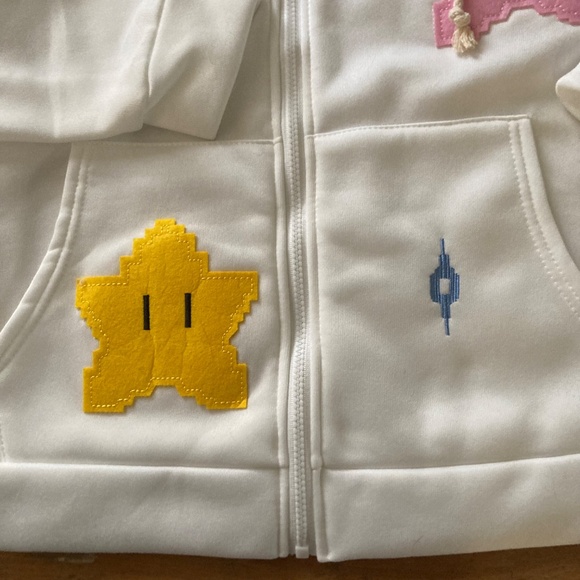 Kawaii style white hoodie, about 40” chest - Picture 2 of 9